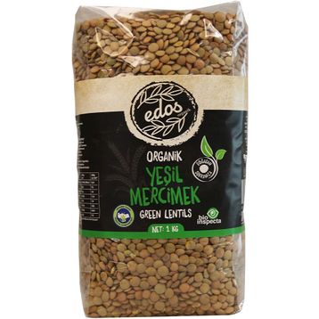 Edos 1 kg Organik Yeşil Mercimek