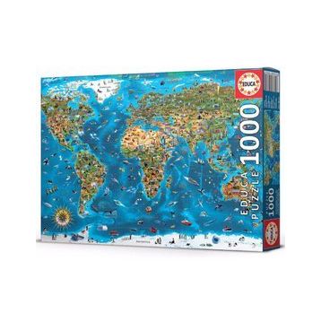 Educa 1000 Parça Dünya Harikaları Harita Puzzle