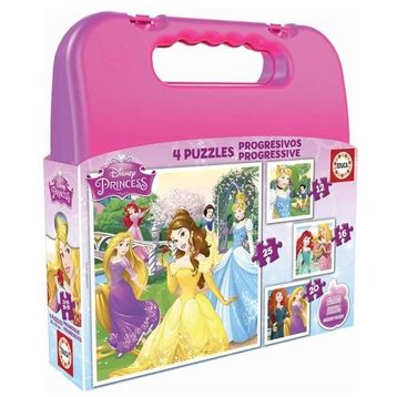 Educa 16508 Progresive Disney Princess Çanta Puzzle