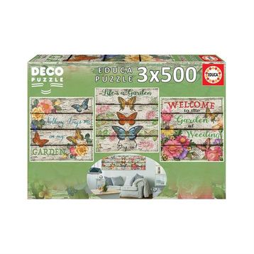 Educa 17965 3x500 Parça Country Garden Puzzle