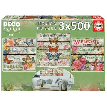Educa 17965 3x500 Parça Country Garden Puzzle