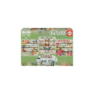 Educa 17965 3x500 Parça Country Garden Puzzle