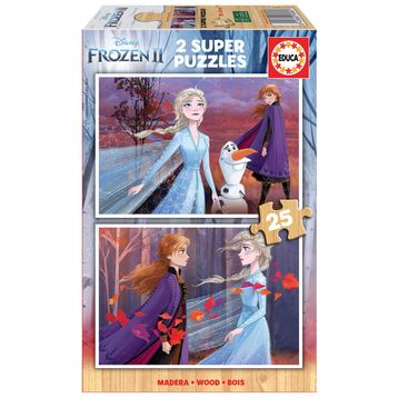 Educa 18085 2x25 Parça Frozen 2 Ahşap Puzzle