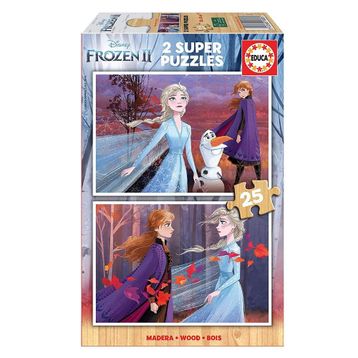 Educa 18085 2x25 Parça Frozen 2 Ahşap Puzzle