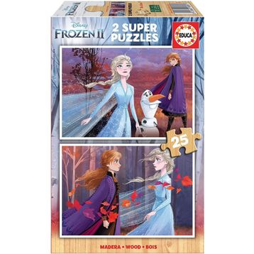 Educa 18085 2x25 Parça Frozen 2 Ahşap Puzzle