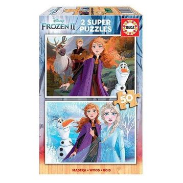 Educa 18086 Frozen 2 2 x 50 Parça Ahşap Puzzle