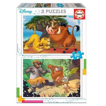 Educa 18103 2x20 Parça Disney Animals Ahşap Puzzle