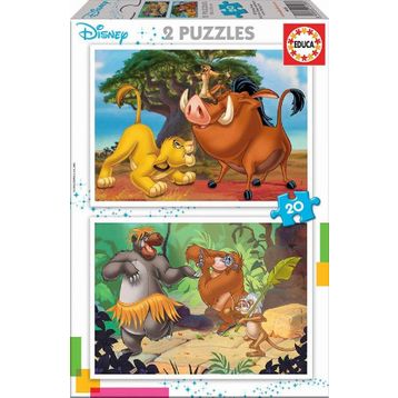 Educa 18103 2x20 Parça Disney Animals Ahşap Puzzle