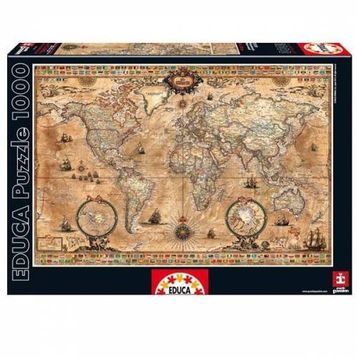Educa Antique World Map 1000 Parça Puzzle