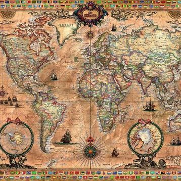 Educa Antique World Map 1000 Parça Puzzle
