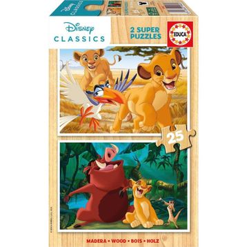 Educa Aslan Kral 2 X 25 Parça Ahşap Puzzle