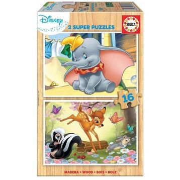 Educa Disney Animals 2x16 Parça Ahşap Puzzle