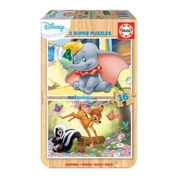 Educa Disney Animals 2x16 Parça Ahşap Puzzle