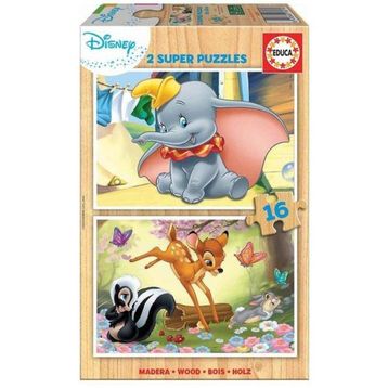 Educa Disney Animals 2x16 Parça Ahşap Puzzle