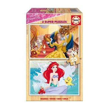 Educa Disney Prensesleri 2x25 Parça Ahşap Puzzle