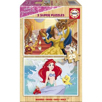 Educa Disney Prensesleri 2x25 Parça Ahşap Puzzle