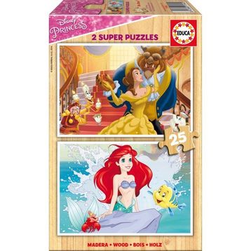 Educa Disney Prensesleri 2x25 Parça Ahşap Puzzle
