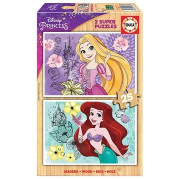 Educa Disney Prensesleri 2x25 Parça Ahşap Puzzle
