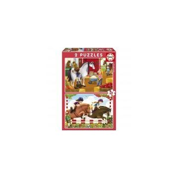 Educa Horse Grooming 2x48 Parça Çocuk Puzzle