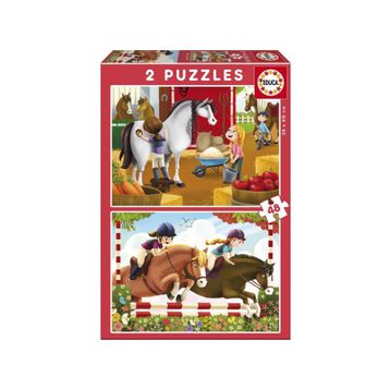 Educa Horse Grooming 2x48 Parça Çocuk Puzzle