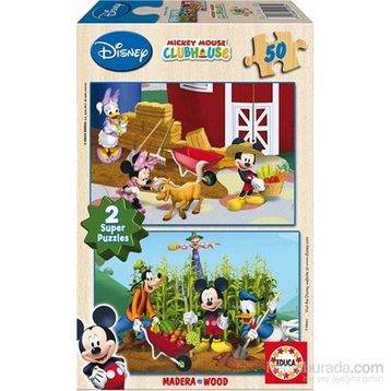 Educa Mickey Mouse 2x50 Parça Ahşap Puzzle