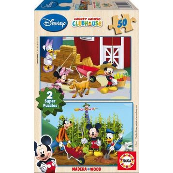 Educa Mickey Mouse 2x50 Parça Ahşap Puzzle