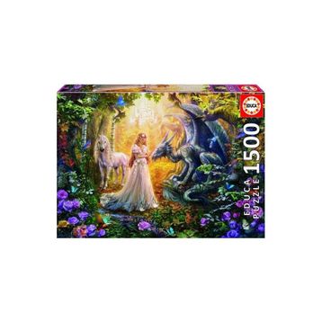 Educa Puzzle 1500 parça Dragon Prences &Unıcorn