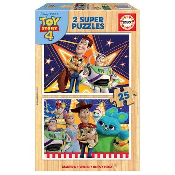 Educa Toy Story 4 2x25 Parça Ahşap Puzzle