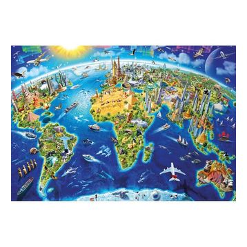 Educa World Landmarks Globe 2000 Parça Puzzle