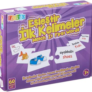 Edukido İlk Kelimeler EDU-1015 Mukavva Puzzle