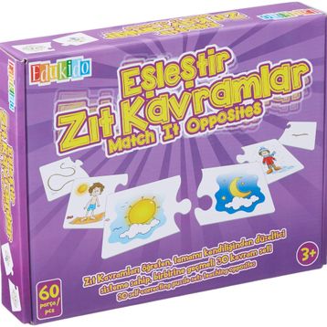 Edukido Rakamlar Zıt Kavramlar EDU-1012 Mukavva Puzzle