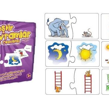 Edukido Rakamlar Zıt Kavramlar EDU-1012 Mukavva Puzzle
