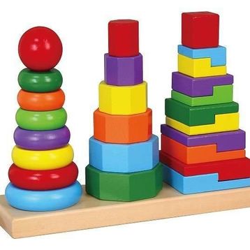 Edutoys 3'lü Renkli Geometrik Kule