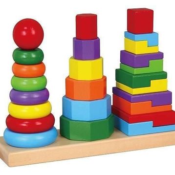 Edutoys 3'lü Renkli Geometrik Kule