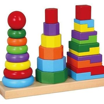 Edutoys 3'lü Renkli Geometrik Kule