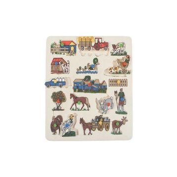 Edutoys Ahşap Kulplu Çiftlik Puzzle