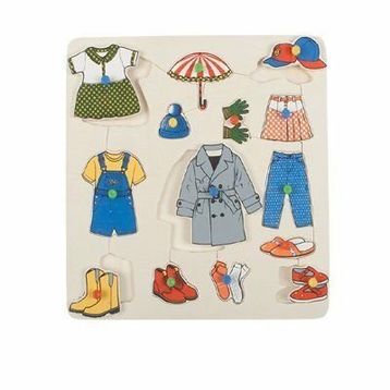 Edutoys Ahşap Kulplu Giyecekler Puzzle