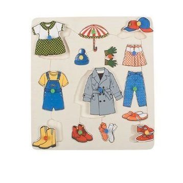 Edutoys Ahşap Kulplu Giyecekler Puzzle