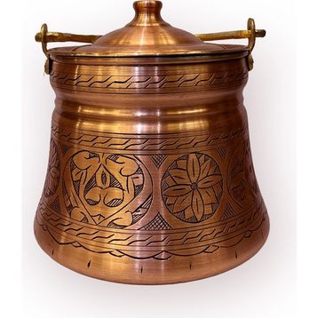 Efemir Bakır 3 lt Işlemeli Eskitme Bakraç