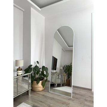 Effe Yapı Dekor Beyaz Metal Çerçeveli 180x60 cm Ayaklı Boy Aynası