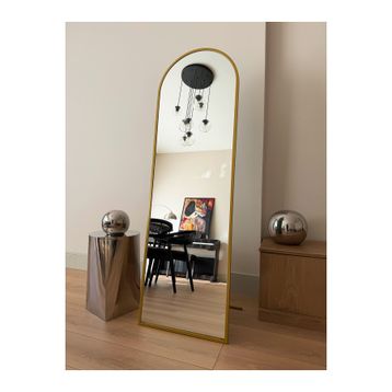 Effe Yapı Dekor Gold Metal Çerçeveli 160x40 cm Oval Ayaklı Boy Aynası
