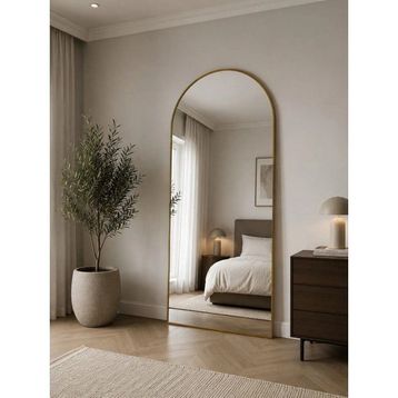 Effe Yapı Dekor Gold Metal Çerçeveli 180x80 cm Ayaklı Boy Aynası