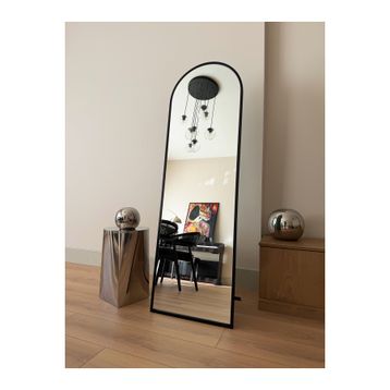 Effe Yapı Dekor Siyah Metal Çerçeveli 160x40 cm Oval Ayaklı Boy Aynası