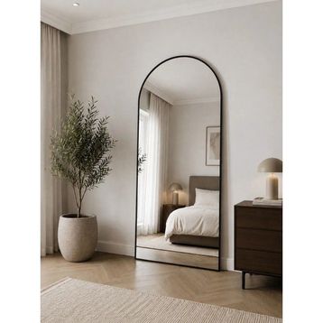 Effe Yapı Dekor Siyah Metal Çerçeveli 180x80 cm Ayaklı Boy Aynası