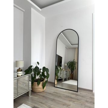 Effe Yapı Dekor Siyah Metal Çerçeveli Duvara Monte 180x70 cm Boy Aynası