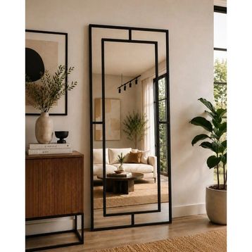 Effe Yapı Dekor Siyah Metal Çerçeveli Yıldız 180x80 cm Dekoratif Ayna