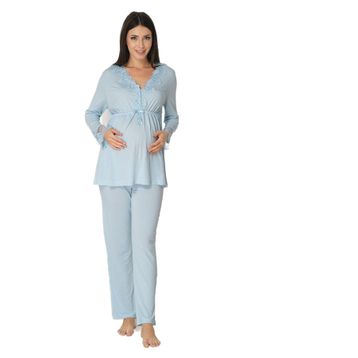 Effortt 8092 Mayss Colections Mavi Renk Hamile Pijama