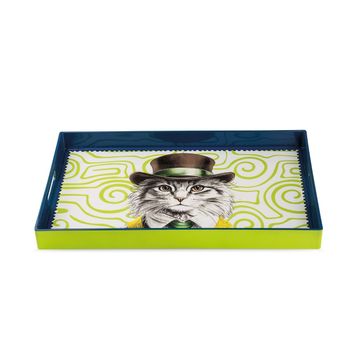 Egan Italy Human Kedi Desenli 40x26 cm Tepsi