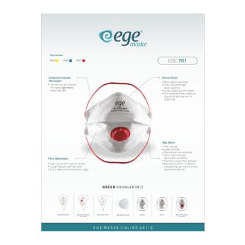 Ege 701 30'lu FFP3 Nr N99 Ventilli Maske