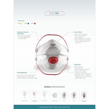 Ege 701 30'lu FFP3 Nr N99 Ventilli Maske
